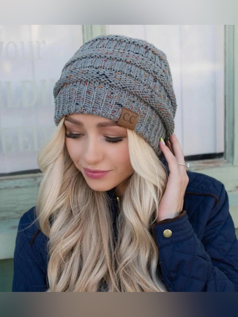 Love Your Melon Gray Knit unisex Beanie Hat